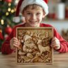 3D Laser Engraving: Santa & Reindeer | PNG