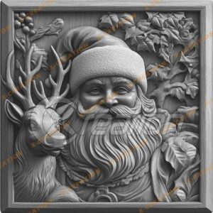 3D Laser Engraving: Santa & Reindeer | PNG