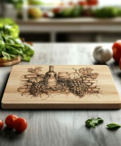 3D Wine Bottle Illusion Charcuterie Board | Laser