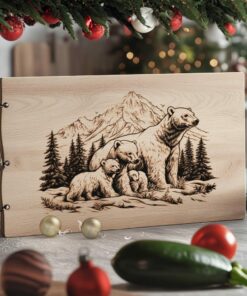 Plateau de charcuterie Bear Family | Gravure laser