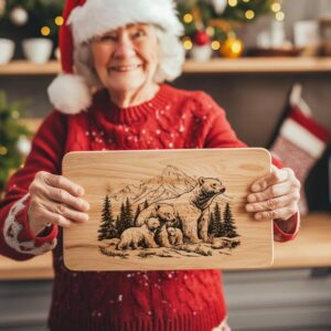 Bear Family Charcuterie Board | Christmas Laser Engraving