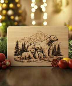 Plateau de charcuterie Bear Family | Gravure laser