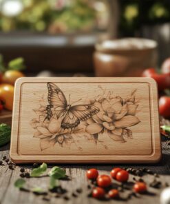 Butterfly & Lotus Charcuterie Board | HQ PNG