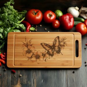 Butterfly & Lotus Charcuterie Board | HQ PNG