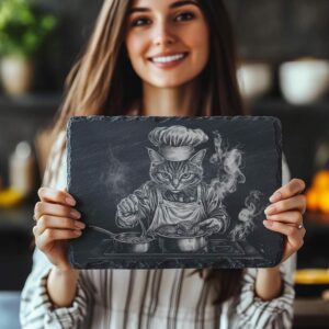 Cat Chef Slate Cheese Board | PNG Laser