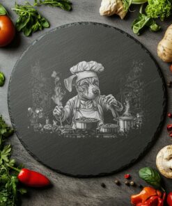 Tabla de queso Dog Chef Slate | Grabado