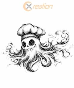 Datei für Halloween-Käsebrett | Niedliches Ghost-Chef-PNG-Dekor