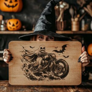 Halloween Charcuterie Board File | Ghost on Motorcycle