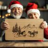 Horse Family Charcuterie Board | Christmas Laser Engraving