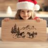 Horse Family Charcuterie Board | Christmas Laser Engraving