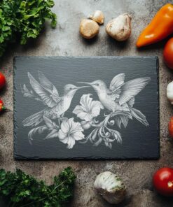 Plateau à fromage Hummingbirds Slate | Fichier pour