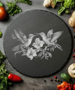 Plateau à fromage Hummingbirds Slate | Fichier pour