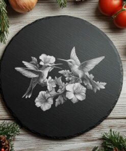 Tabla de cortar Hummingbirds Slate | Grabado láser