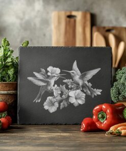 Hummingbirds Slate Chopping Board | Laser Engraving |