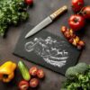 Laser Engraved Slate Cheese Board - Santa on