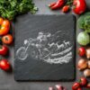 Laser Engraved Slate Cheese Board - Santa on