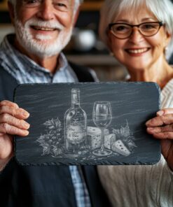 Planche à fromage ardoise gravée au laser -