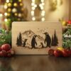 Penguin Family Charcuterie Board Engraving | Christmas Decor