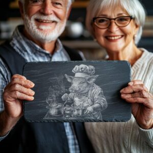 Pig Chef Slate Chopping Board | Laser Engraving