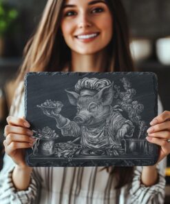 Pig Chef Slate Chopping Board | PNG Laser