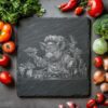 Pig Chef Slate Hackbrett | PNG-Lasergravur | Küchendekoration