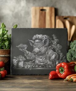 Pig Chef Slate Chopping Board | PNG Laser