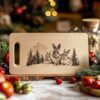 Rabbit Family Charcuterie Board Engraving | Christmas Kitchen