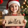 Rabbit Family Charcuterie Board Engraving | Christmas Kitchen