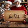 Rabbit Family Charcuterie Board Engraving | Christmas Kitchen