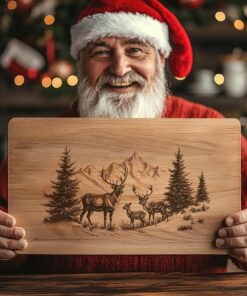 Reindeer Family Charcuterie Board | Christmas Laser Engraving