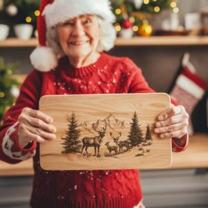 Reindeer Family Charcuterie Board | Christmas Laser Engraving