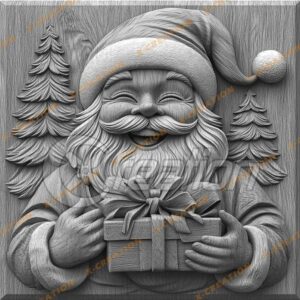 Santa Claus 3D Laser Engraving File - Smiling