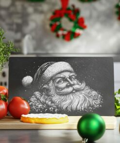 Santa Head Slate Cheese Board | Christmas Laser