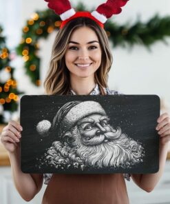 Santa Head Slate Cheese Board | Christmas Laser