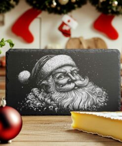 Santa Head Slate Cheese Board | Christmas Laser