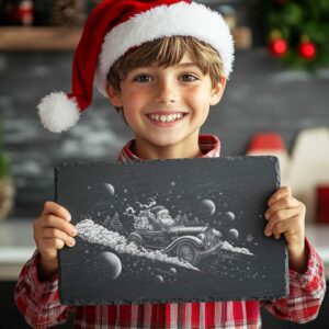 Santa in Convertible Slate Cheese Board | Christmas