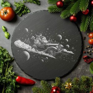 Santa in Convertible Slate Cheese Board | Christmas