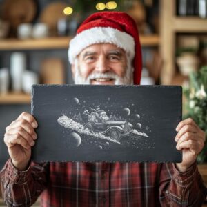 Santa in Convertible Slate Cheese Board | Christmas