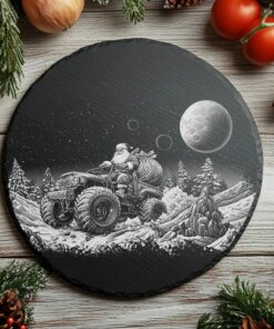 Santa on Monster Truck Slate Cheese Board |