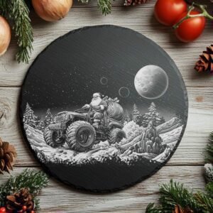 Santa on Monster Truck Slate Cheese Board |