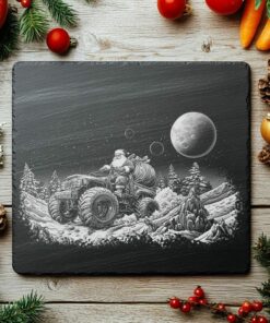 Santa on Monster Truck Slate Cheese Board |