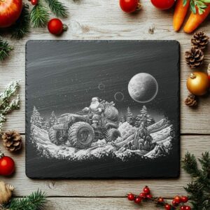 Santa on Monster Truck Slate Cheese Board |