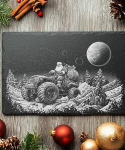 Santa on Monster Truck Slate Cheese Board |