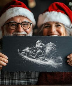 Planche à fromage avec traîneau du Père Noël