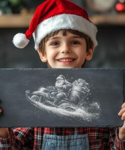 Planche à fromage avec traîneau du Père Noël