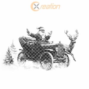 Santa on Vintage Car Charcuterie Board Engraving -