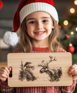 Gravure de plateau à charcuterie du Père Noël