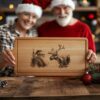 Santa & Reindeer Charcuterie Board Engraving | Christmas