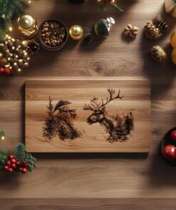 Santa & Reindeer Charcuterie Board Engraving | Christmas