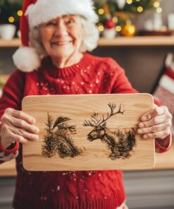 Santa & Reindeer Charcuterie Board Engraving | Christmas